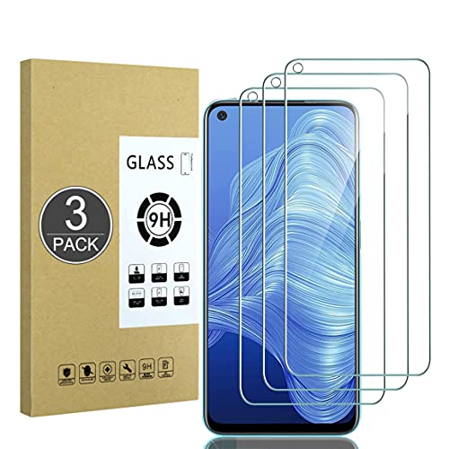 E-Hamii [3 Stück 9H Gehärtetes,Bruchsicheres Glas Kompatibel mit Realme 8 5G/Realme 7(6,5"),[HD Kristall Klar] 0,33 mm Display Schutzfolie für Realme 8 5G/Realme 7(6,5") von E-Hamii
