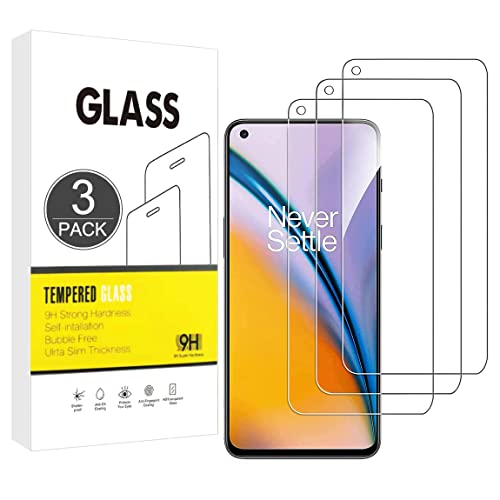 E-Hamii [3 Stück] Gehärtetes Glas,Kompatibel mit OnePlus Nord 2T 5G,9H Displayschutzfolie[Kratzfest,Hochauflösend,Blasenfrei]2.5D Double Defense Für OnePlus Nord 2T 5G von E-Hamii