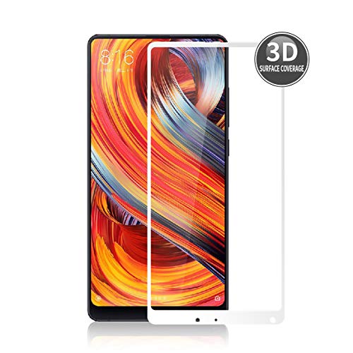 E-Hamii 3D Schutzfolie Kompatibel mit Xiaomi Mi Mix 2 (Weiß), Vollständige Abdeckung Premium Glas Display HD Schutz Schutzglas Echte Glas Displayschutzfolie 9H von E-Hamii