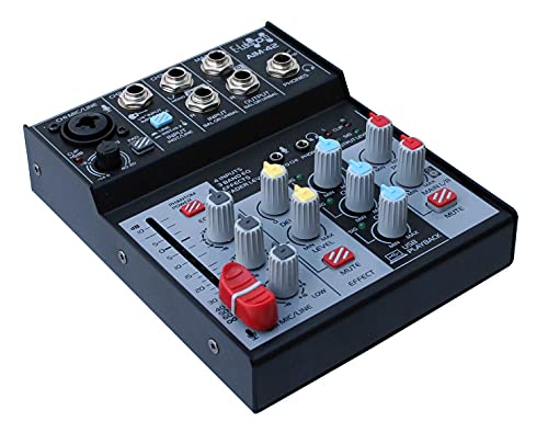 E-Lektron AIM-42 4-Kanal Streaming Audio-Mixer Mischpult inkl. USB Audio-Interface Soundkarte von E-Lektron