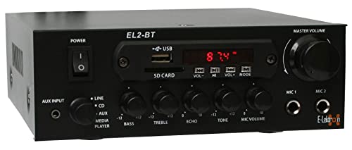 E-Lektron EL-2BT HiFi Stereo Class-D Verstärker mit Bluetooth/FM-Radio / MP3 / Karaoke von E-Lektron