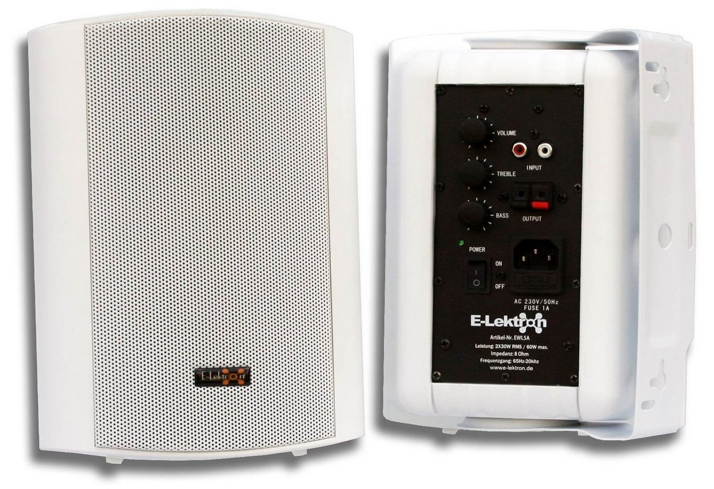 E-Lektron EWL5-A Stereo Lautsprecher (60 W, Aktives Lautsprecherpaar) von E-Lektron