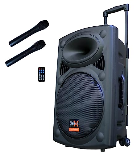 Mobile PA Sound Anlage Akku-MP3-USB-SD inkl. Funkmikrofone 700W Soundsystem E-Lektron EL30-M Bluetooth TWS von E-Lektron