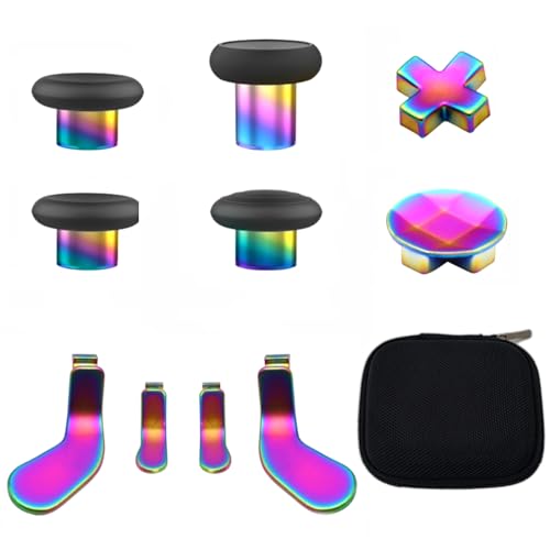 E-MODS GAMING Ersatz-Thumbsticks, D-Pad, Paddel-Trigger-Tasten für Xbox One Elite Controller Serie 2 & Elite Serie 2 Core Controller (E-10IN1-Regenbogen), E-10IN1-RAINBOW von E-MODS GAMING