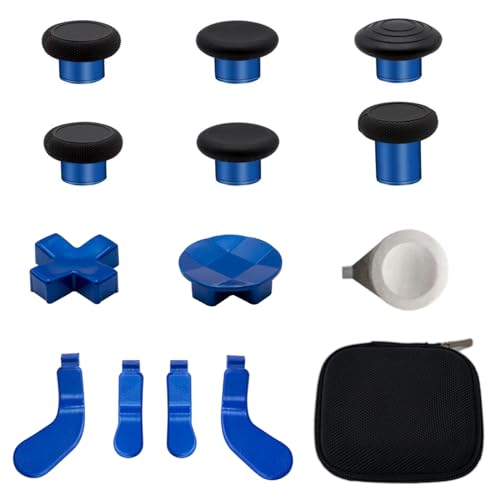 Thumbsticks für Elite Series 2, D-Pads Kits, 4 Padles Hair Trigger Buttons (Mini & Medium), für Xbox One Elite Series 2 Controller, Chrom Blau von E-MODS GAMING