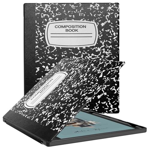 E NET-CASE Schutzhülle für 26,2 cm (10,3 Zoll) Boox Note Air3 C/B&W Tablet – leichte, transparente Rückseite mit automatischer Sleep/Wake & integriertem Stifthalter, Schwarz von E NET-CASE