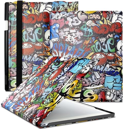 E NET-CASE Schutzhülle für Remarkable 2 Paper Tablet, Skin Touch Feeling Book Folio Cover mit integriertem Stifthalter für Remarkable 2 Tablet 26,2 cm (10,3 Zoll) 2020 (Graffiti) von E NET-CASE