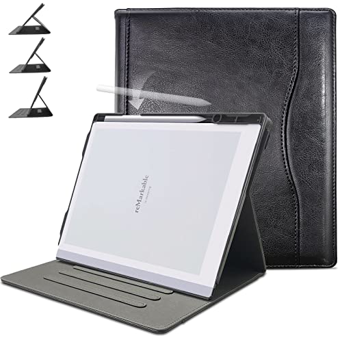 E NET-CASE Schutzhülle für Remarkable 2 Tablet 10,3 Zoll (2020) – neues verbessertes Design, um 360 Grad drehbarer Ständer für bemerkenswerte 2 Digitalpapier mit Stifthalter (schwarz) von E NET-CASE
