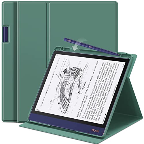 boox Note Air 2 Book-Style Rechts Stiftschlitz Front Support Voltage Modell (Dunkelgrün) von E NET-CASE