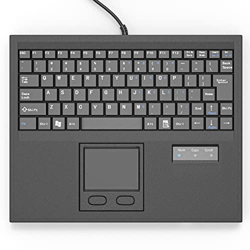 E-SDS Wasserdichte Industrie-Tastatur mit Touchpad, kabelgebunden, kompakt, tragbar, Schwarz von E-SDS