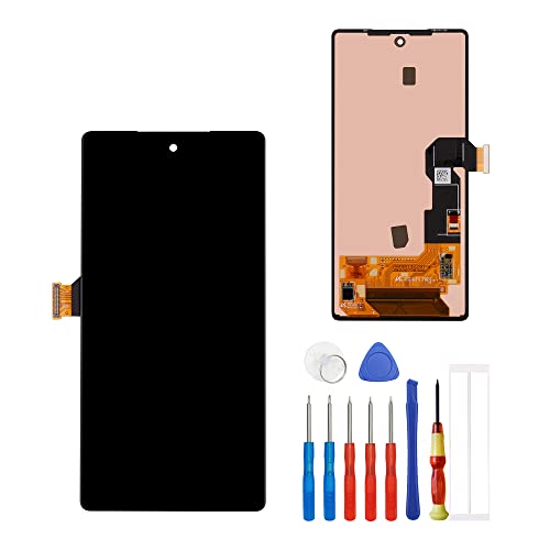 E-YIIVIIL Neuer Ersatz OLED Display [with Unterstützung Fingerabdruck] Kompatibel mit Google Pixel 6A GX7AS GB62Z 6.1" LCD Display Touch Screen Assembly with Tools（Kein Rahmen） von E-YIIVIIL