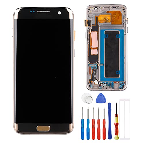 E-YIIVIIL Neuer Super Amoled Display kompatibel mit Samsung Galaxy S7 Edge G935F Display Touchscreen Bildschirm Digitizer Assembly Gold Glas with Rahmen+Tools von E-YIIVIIL