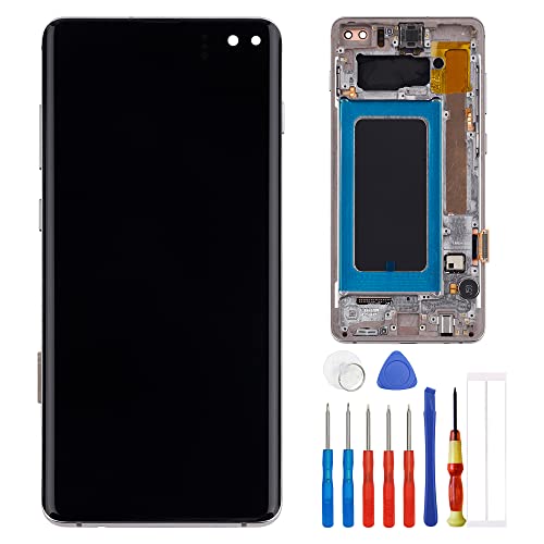 E-YIIVIIL TFT Display Kompatibel mit Samsung Galaxy S10 Plus S10+ SM-G975F/DS 6.4" LCD Display Touch Screen Assembly with Tools Schwarz（Mit Rahmen） No Fingerprint von E-YIIVIIL