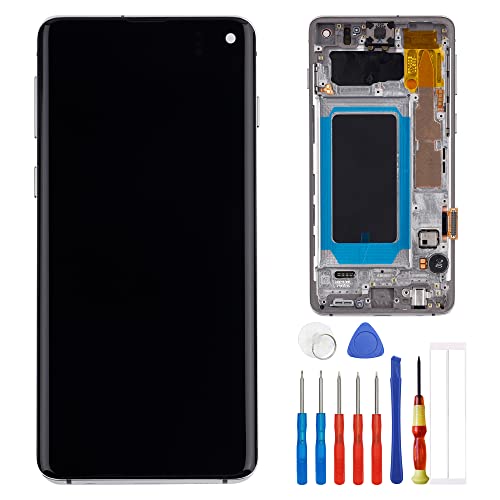 E-YIIVIIL TFT Display Kompatibel mit Samsung Galaxy S10 SM-G973F SM-G973U 6.1" LCD Display Touch Screen Assembly with Tools Schwarz（Mit Rahmen） No Fingerprint von E-YIIVIIL