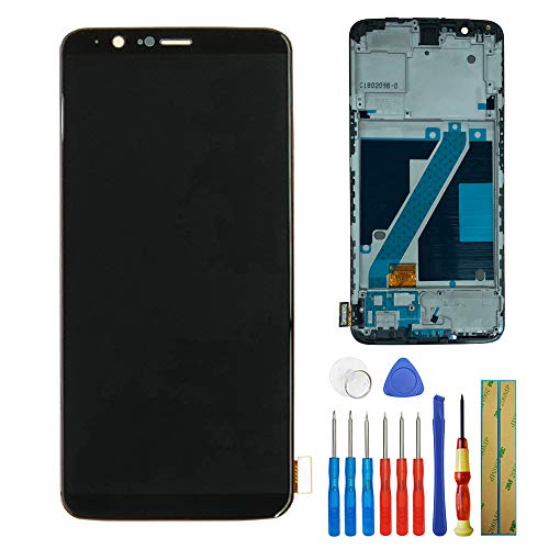 E-YIIVIIL TFT Display kompatibel mit OnePlus 5T (with Rahmen) Display Touchscreen Glas Ersatz LCD Display Digitizer (Schwarz) + Werkzeuge von E-YIIVIIL