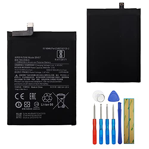 E-yiiviil Ersatzakku BN57 Kompatibel mit Xiaomi Poco X3 NFC M2007J20CG, M2007J20CT with Tools von E-YIIVIIL