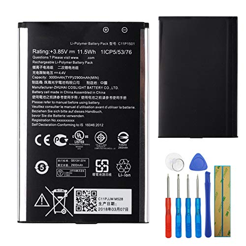E-yiiviil Ersatzakku C11P1501 Kompatibel mit Asus ZenFone2 Laser Selfie ZE550KL ZE601KL 300mAh with Tools E-yiiviil Ersatzakku C11P1501 Kompatibel mit Asus ZenFone2 Laser Selfie ZE550KL ZE601KL 300mAh with Tools von E-YIIVIIL