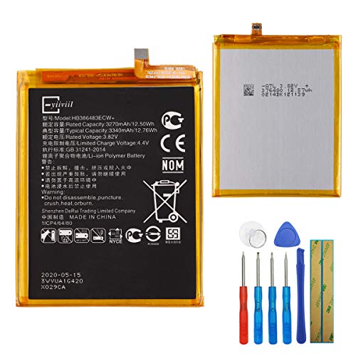 E-yiiviil Ersatzakku HB386483ECW+ Kompatibel mit Huawei G9 Plus/Honor 6X Maimang 5 MLA-AL10 MLA-L00 MLA-L01 MLA-L03 Nova Plus with Tools von E-YIIVIIL