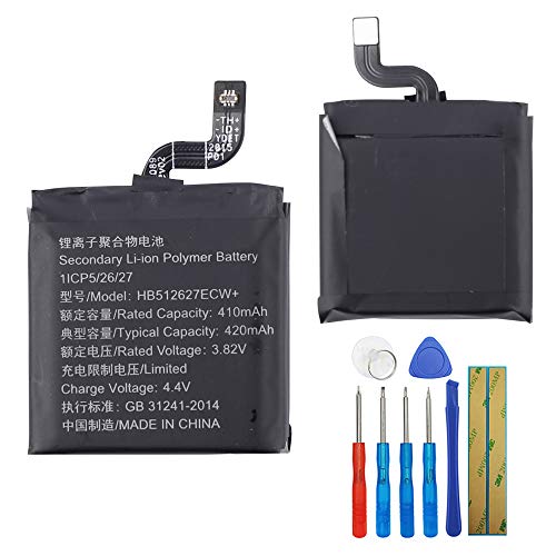 E-yiiviil Ersatzakku HB512627ECW+ Compatible with Huawei Watch GT 46MM FTN-B19 420mAh with Tools E-yiiviil Ersatzakku HB512627ECW+ Compatible with Huawei Watch GT 46MM FTN-B19 420mAh with Tools von E-YIIVIIL