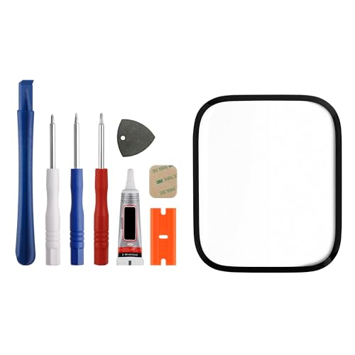E-yiiviil Ersatzglas für die Frontscheibe, kompatibel mit Apple Watch Serie 7/8/9, iWatch 45 mm, mit Werkzeug (kein Display und Touch-Digitizer) von E-YIIVIIL