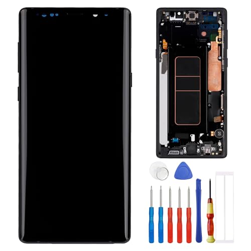 E-yiiviil TFT-Digital-Display, kompatibel mit Samsung Galaxy Note 9 SM-N960F SM-N9600, 16,3 cm (6,4 Zoll), LCD-Display, Touchscreen, Montage mit Werkzeug, Fingerabdruck nicht unterstützt (mit Rahmen) von E-YIIVIIL
