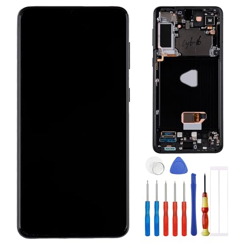 E-yiiviil TFT-Digitaldisplay, kompatibel mit Samsung Galaxy S21+ S21 Plus SM-G996B SM-G996U 6,7 Zoll LCD-Display, Touchscreen, Montage Fingerabdruck nicht unterstützt (mit Rahmen), mit Werkzeug von E-YIIVIIL