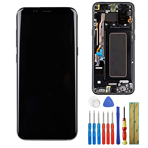 OLED-Bildschirm, kompatibel mit Samsung Galaxy S8+ Plus G955F G955P G955V G955T G955R4 LCD-Touchscreen-Display, Montage mit Rahmen und Werkzeugen, Schwarz OLED-Bildschirm, kompatibel mit Samsung Galaxy S8+ Plus G955F G955P G955V G955T G955R4 LCD-Touchscreen-Display, Montage mit Rahmen und Werkzeugen, Schwarz von E-YIIVIIL