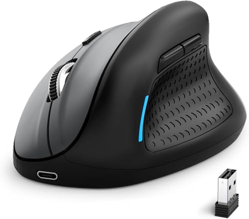 E-Yooso Ergonomische Kabellose Vertical Maus, mit 6 Tasten,Wiederaufladbarer Akku,5 einstellbaren DPI-Stufen, 4800 DPI,Bluetooth und 2.4 GHz Verbindung via Unifying USB-Empfänger Multi-Device E-Yooso Ergonomische Kabellose Vertical Maus, mit 6 Tasten,Wiederaufladbarer Akku,5 einstellbaren DPI-Stufen, 4800 DPI,Bluetooth und 2.4 GHz Verbindung via Unifying USB-Empfänger Multi-Device von E-Yooso
