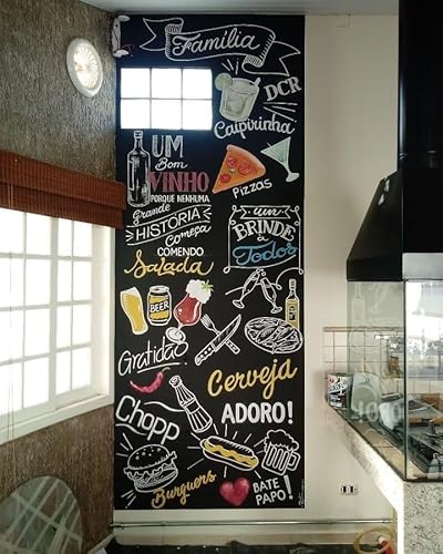 Kreidefolie Chalkboard selbstklebend schwarz | Für echte Kreide & Kreidestifte | verschiedene Größen | Kreidetafel | Wandfolie | Inneneinrichtung DIY Deko Schreibtafel Maltafel (200x120cm) von E&R