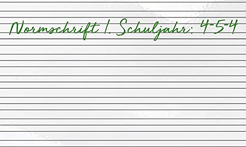 Tafel Schreibtafel Schultafel Whiteboard | mit Lineatur | selbstklebend beschreibbar abwischbar zuschneidbar | PREMIUM Klebefolie WEISS | (100x100 cm, Normschrift 1. Schuljahr:4-5-4) von E&R