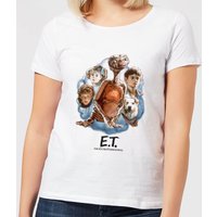 ET Painted Portrait Damen T-Shirt - Weiß - XXL von E.T. the Extra-Terrestrial