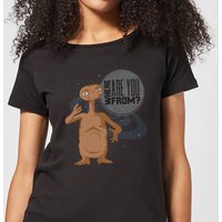 ET Where Are You From Damen T-Shirt - Schwarz - M von E.T. the Extra-Terrestrial