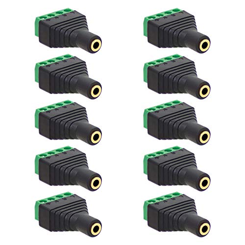 10x Klinken Buchse 3,5mm Adapter > Terminal Block 4-Pin Schraub Klemmen Vergoldet 10x Klinken Buchse 3,5mm Adapter > Terminal Block 4-Pin Schraub Klemmen Vergoldet von E.T