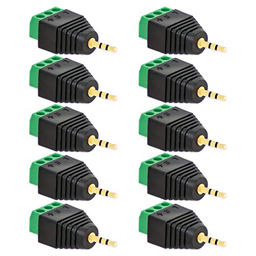 10x Klinken Stecker 2,5 mm Adapter > Terminal Block 3-Pin Schraub Klemmen Vergoldet 10x Klinken Stecker 2,5 mm Adapter > Terminal Block 3-Pin Schraub Klemmen Vergoldet von E.T