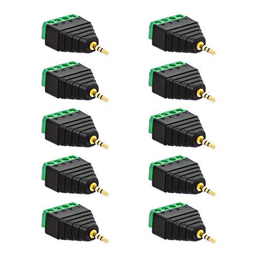 10x Klinken Stecker 2,5 mm Adapter > Terminal Block 4-Pin Schraub Klemmen Vergoldet 10x Klinken Stecker 2,5 mm Adapter > Terminal Block 4-Pin Schraub Klemmen Vergoldet von E.T