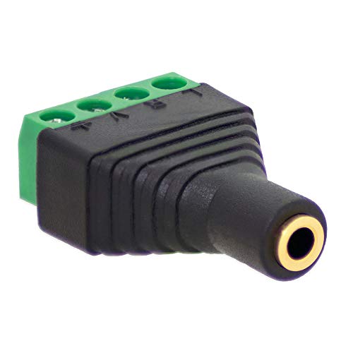 1x Klinken Buchse 3,5mm Adapter > Terminal Block 4-Pin Schraub Klemmen Vergoldet 1x Klinken Buchse 3,5mm Adapter > Terminal Block 4-Pin Schraub Klemmen Vergoldet von E.T