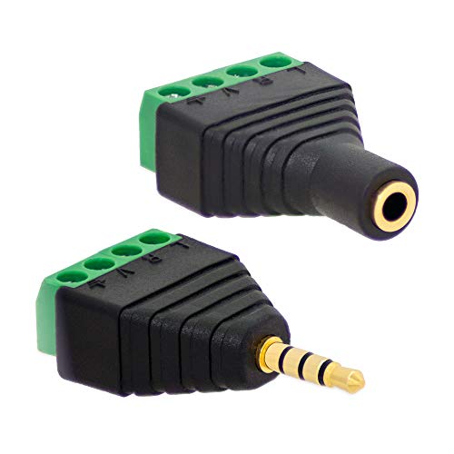 1x Klinken Buchsen + 1x Stecker 3,5mm Adapter > Terminalblock 4 Pin Schraub Klemme Set 1x Klinken Buchsen + 1x Stecker 3,5mm Adapter > Terminalblock 4 Pin Schraub Klemme Set von E.T