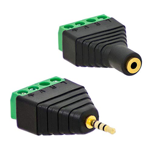 E.T 1x Klinken Stecker + 1x Buchsen 2,5mm Adapter > Terminalblock 4 Pin Schraub Klemme Set E.T 1x Klinken Stecker + 1x Buchsen 2,5mm Adapter > Terminalblock 4 Pin Schraub Klemme Set von E.T