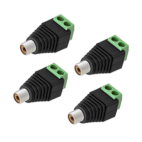 4X Cinch RCA-Buchse Adapter 2-pin Klemmen Terminalblock Chinch Stecker DC AV Block von E.T