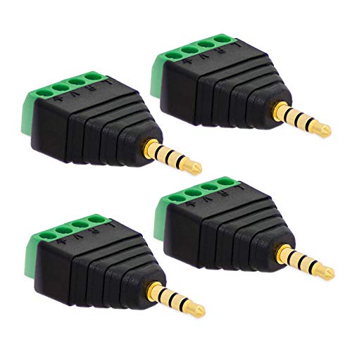 4X Klinke Adapter Stecker 3,5mm >Terminal Block 4-Pin Schraub Klemmen Kabel Adapter 4X Klinke Adapter Stecker 3,5mm >Terminal Block 4-Pin Schraub Klemmen Kabel Adapter von E.T