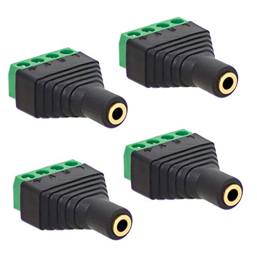 4X Klinken Buchse 3,5mm Adapter > Terminal Block 4-Pin Schraub Klemmen Vergoldet 4X Klinken Buchse 3,5mm Adapter > Terminal Block 4-Pin Schraub Klemmen Vergoldet von E.T