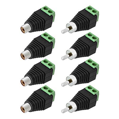 4x Cinch Buchse + 4x Cinch Stecker RCA > Terminal Block 2 Pin Adapter Schraub Klemmen von E.T