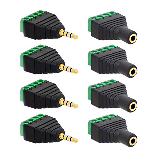 4x Klinken Buchsen + 4x Stecker 3,5mm Adapter > Terminalblock 4 Pin Schraub Klemme Set 4x Klinken Buchsen + 4x Stecker 3,5mm Adapter > Terminalblock 4 Pin Schraub Klemme Set von E.T