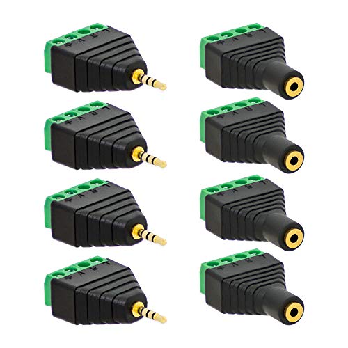 4x Klinken Stecker + 4x Buchsen 2,5mm Adapter > Terminalblock 4 Pin Schraub Klemme Set 4x Klinken Stecker + 4x Buchsen 2,5mm Adapter > Terminalblock 4 Pin Schraub Klemme Set von E.T