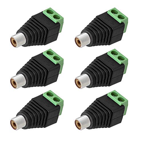 6X Cinch RCA-Buchse Adapter 2-pin Klemmen Terminalblock Chinch Stecker DC AV Block von E.T