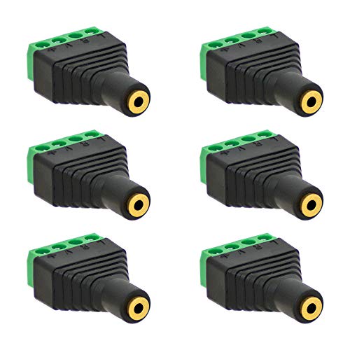 6X Klinken Buchse 2,5mm Adapter > Terminal Block 4-Pin Schraub Klemmen Vergoldet 6X Klinken Buchse 2,5mm Adapter > Terminal Block 4-Pin Schraub Klemmen Vergoldet von E.T