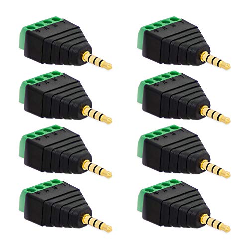 8X Klinke Adapter Stecker 3,5mm >Terminal Block 4-Pin Schraub Klemmen Kabel Adapter 8X Klinke Adapter Stecker 3,5mm >Terminal Block 4-Pin Schraub Klemmen Kabel Adapter von E.T