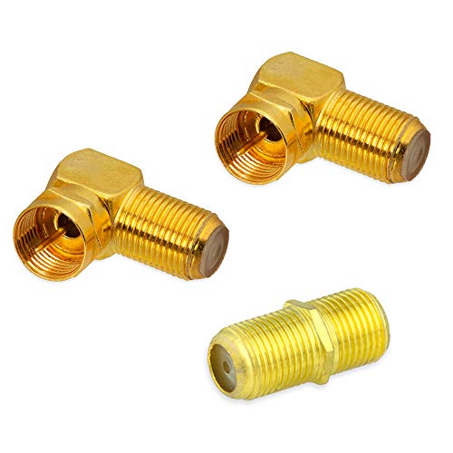 E.T 2x F-Winkeladapter + 1x F-Doppelbuchse Sat Stecker Winkel Adapter vergoldet F Buchse Winkelstecker E.T 2x F-Winkeladapter + 1x F-Doppelbuchse Sat Stecker Winkel Adapter vergoldet F Buchse Winkelstecker von E.T