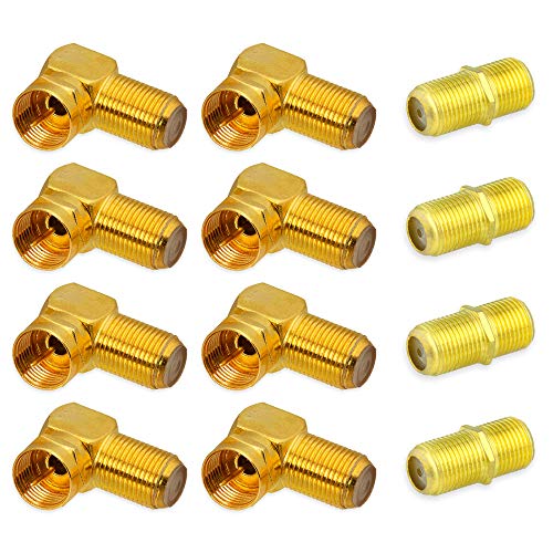 E.T 8x F-Winkeladapter + 4x F-Doppelbuchse Sat Stecker Winkel Adapter vergoldet F Buchse Winkelstecker E.T 8x F-Winkeladapter + 4x F-Doppelbuchse Sat Stecker Winkel Adapter vergoldet F Buchse Winkelstecker von E.T