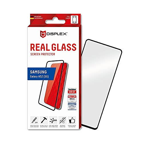 DISPLEX Full Cover Panzerglas (10H) für Samsung Galaxy A52/A52(s) 5G/A53 5G, Eco-Montagerahmen, volle Displayabdeckung, Tempered Glas, kratzer-resistente Schutzfolie, hüllenfreundlich von Displex